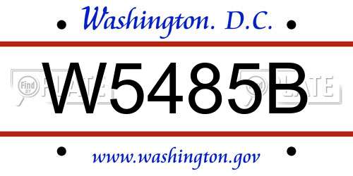 W5485B District Of Columbia License Plate