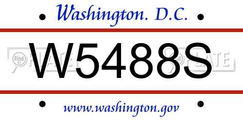 W5488S District Of Columbia License Plate