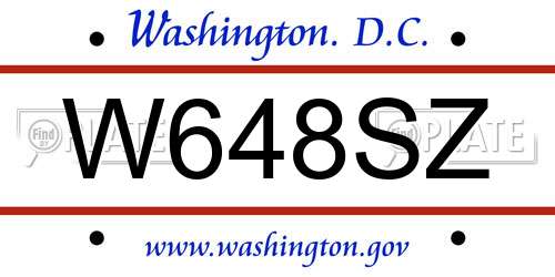 W648SZ District Of Columbia License Plate