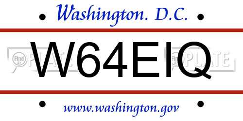 W64EIQ District Of Columbia License Plate