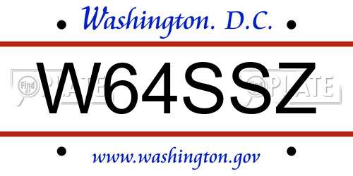 W64SSZ District Of Columbia License Plate