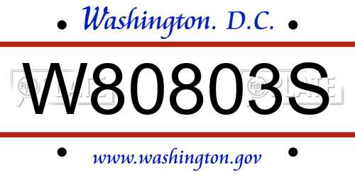 W80803S District Of Columbia License Plate