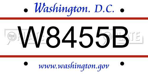 W8455B District Of Columbia License Plate