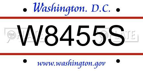 W8455S District Of Columbia License Plate