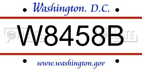 W8458B District Of Columbia License Plate