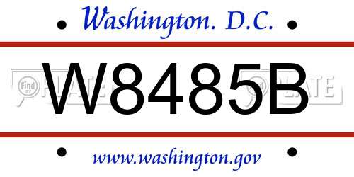 W8485B District Of Columbia License Plate