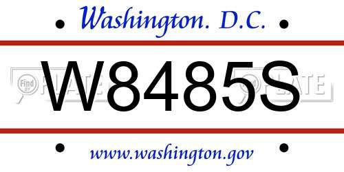 W8485S District Of Columbia License Plate