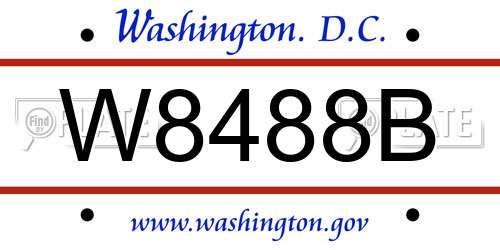 W8488B District Of Columbia License Plate