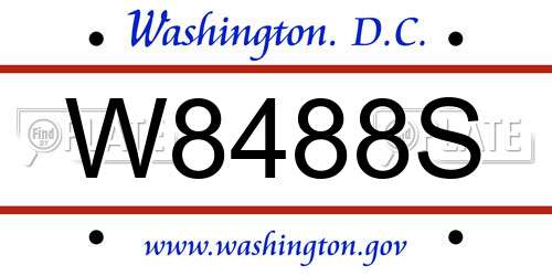 W8488S District Of Columbia License Plate
