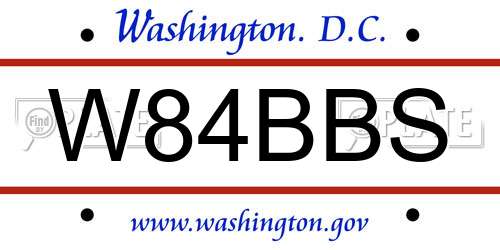 W84BBS District Of Columbia License Plate