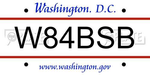 W84BSB District Of Columbia License Plate