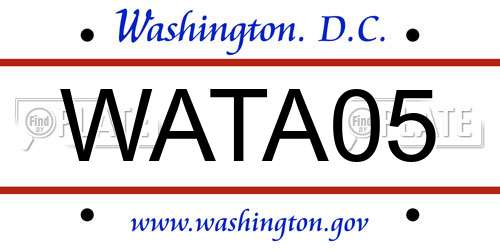 WATA05 District Of Columbia License Plate