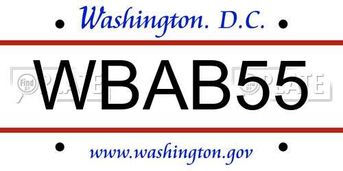 WBAB55 District Of Columbia License Plate