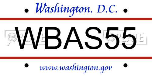 WBAS55 District Of Columbia License Plate
