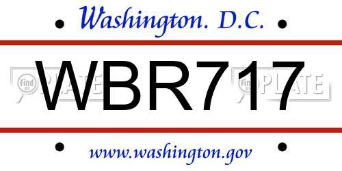 WBR717 District Of Columbia License Plate
