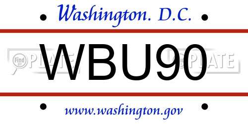 WBU90 District Of Columbia License Plate