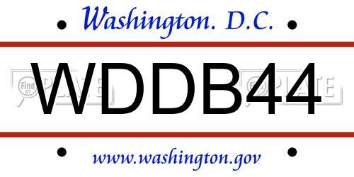 WDDB44 District Of Columbia License Plate