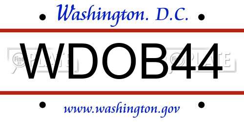 WDOB44 District Of Columbia License Plate
