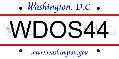 WDOS44 District Of Columbia License Plate