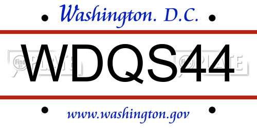 WDQS44 District Of Columbia License Plate