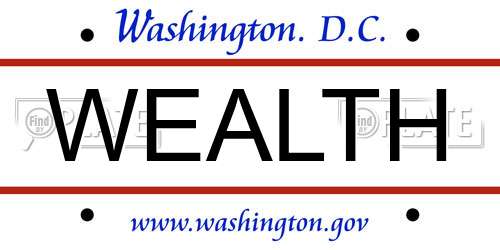WEALTH District Of Columbia License Plate