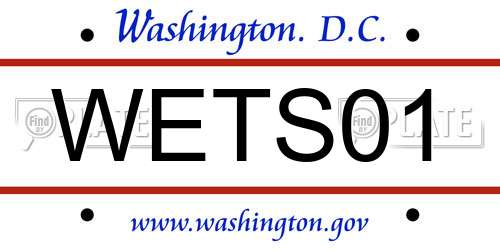 WETS01 District Of Columbia License Plate
