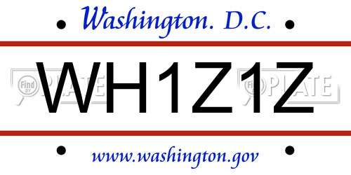 WH1Z1Z District Of Columbia License Plate