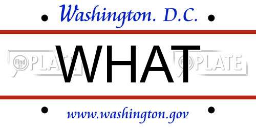 WHAT District Of Columbia License Plate