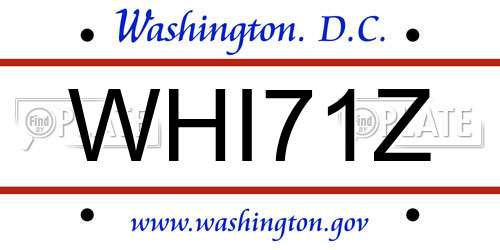 WHI71Z District Of Columbia License Plate