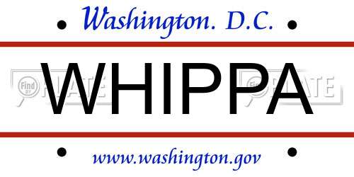 WHIPPA District Of Columbia License Plate