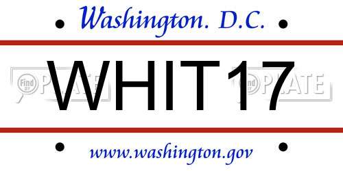 WHIT17 District Of Columbia License Plate