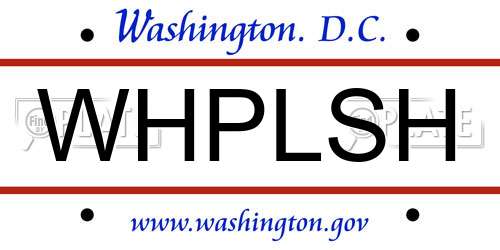 WHPLSH District Of Columbia License Plate