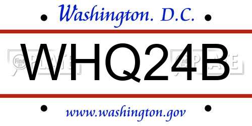 WHQ24B District Of Columbia License Plate