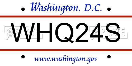 WHQ24S District Of Columbia License Plate