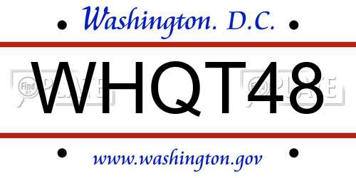 WHQT48 District Of Columbia License Plate