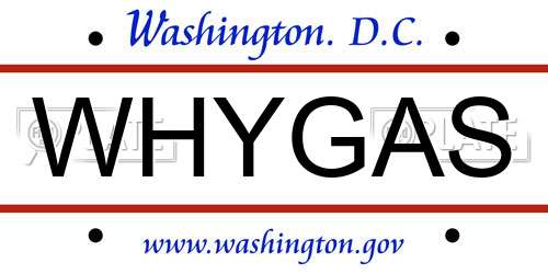 WHYGAS District Of Columbia License Plate