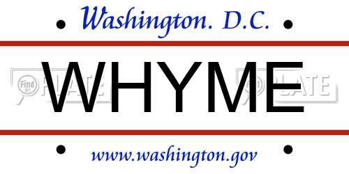 WHYME District Of Columbia License Plate