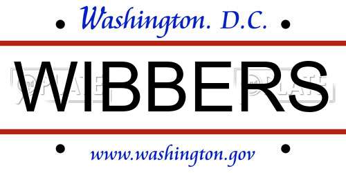 WIBBERS District Of Columbia License Plate
