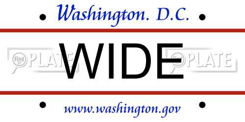 WIDE District Of Columbia License Plate