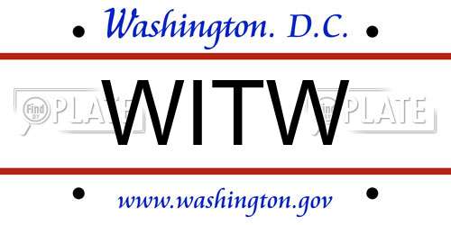 WITW District Of Columbia License Plate
