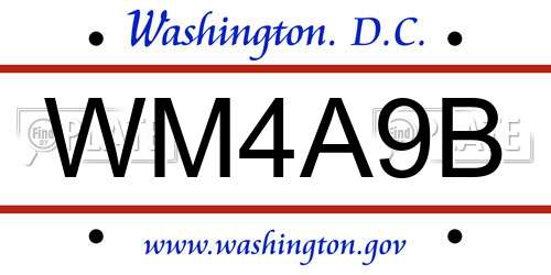 WM4A9B District Of Columbia License Plate