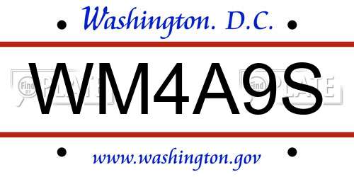 WM4A9S District Of Columbia License Plate