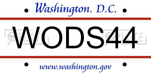 WODS44 District Of Columbia License Plate