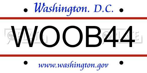 WOOB44 District Of Columbia License Plate