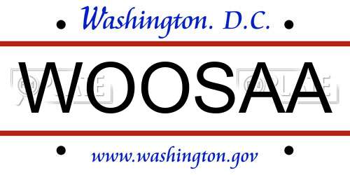 WOOSAA District Of Columbia License Plate