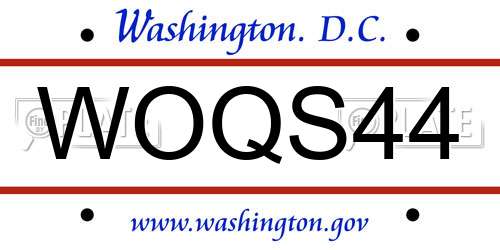 WOQS44 District Of Columbia License Plate