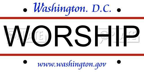 WORSHIP District Of Columbia License Plate
