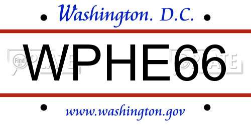 WPHE66 District Of Columbia License Plate