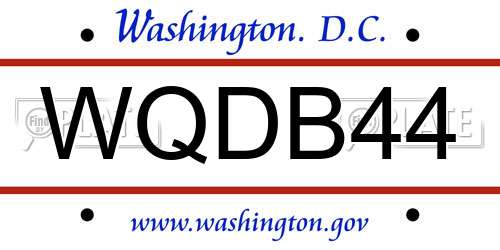 WQDB44 District Of Columbia License Plate