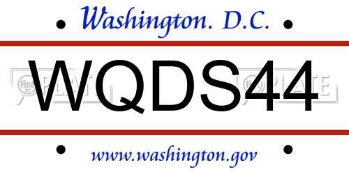 WQDS44 District Of Columbia License Plate